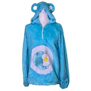Care Bears Deluxe Bedtime Bear Women's 1/4 Zip Hoodie Halloween Costume Sz Sm